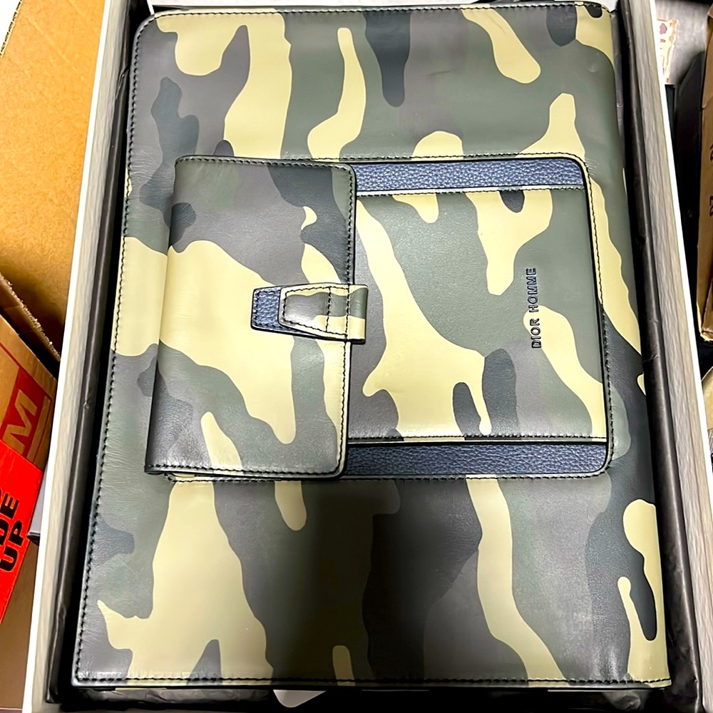 Dior Homme Camouflage Men’s Leather Laptop Satchel Briefcase Bag